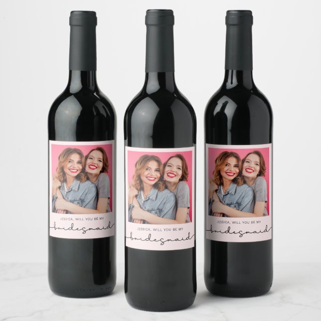 Photo moderne Bridesmaid Proposition Étiquette de  (Bouteilles)