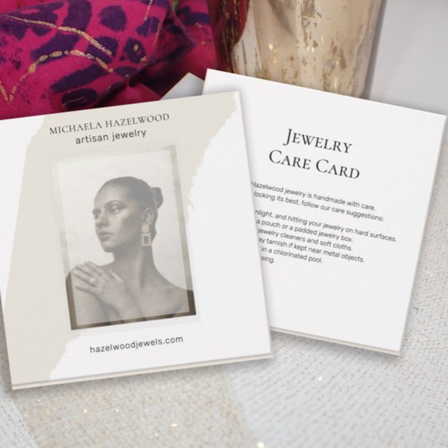 Photo moderne Carte de Soin pour Bijoux Artisanaux (Créateur téléchargé)