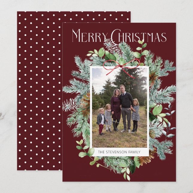 Photo moderne Carte de voeux de Noël Bourgogne (Devant / Derrière)