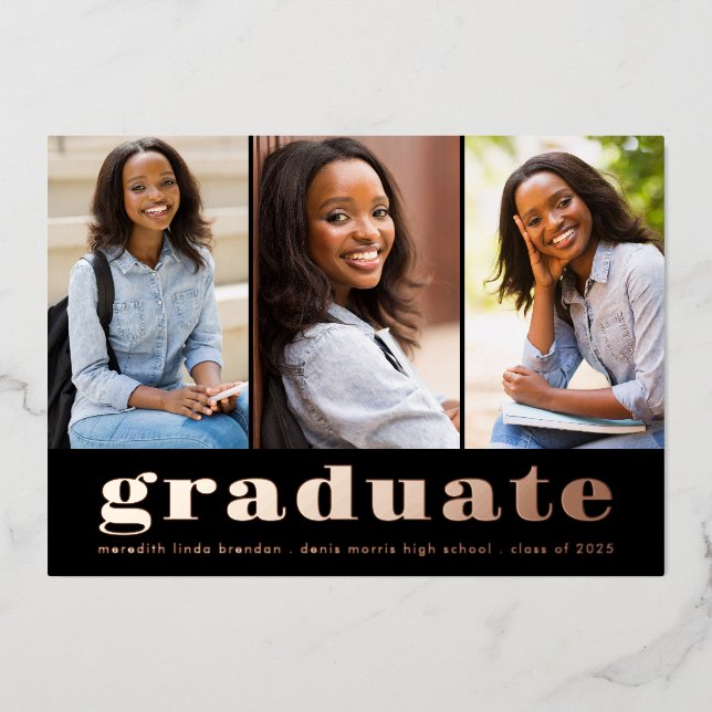 Photo moderne Collage Faire-part de graduation Foi (Recto)