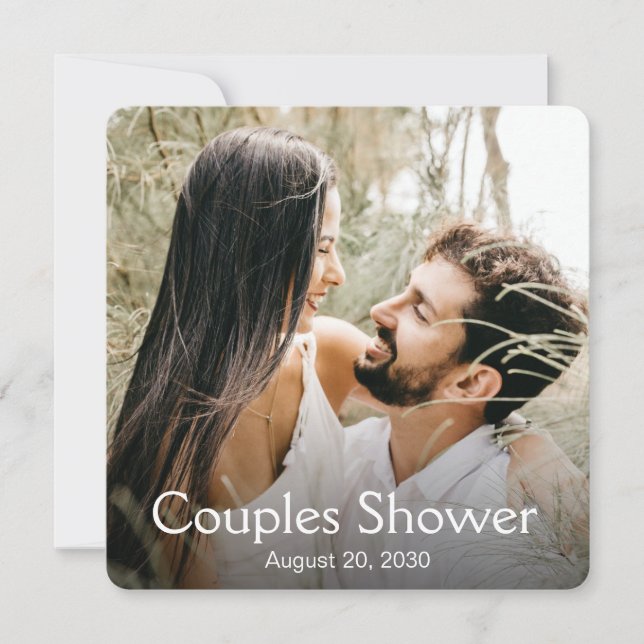 Photo moderne Couples Douche Invitation (Devant)