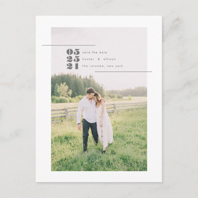 Photo moderne Enregistrer la carte postale Date (Devant)