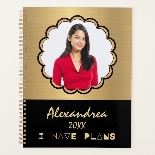 Photo moderne Gold Black Elegant Personnaliser (Devant)