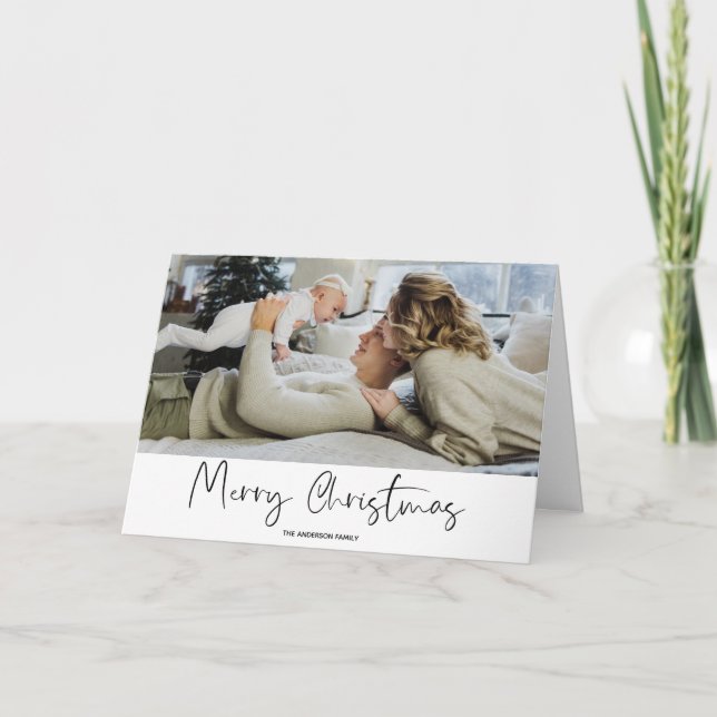 Photo moderne Joyeux Noël Carte pliée (Devant)