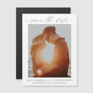 Photo moderne Save the Date Magnet in in Dusty Blu