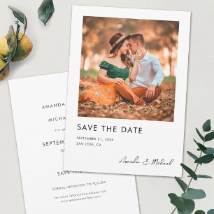 Photo moderne simple Enregistrer la carte Mariage 