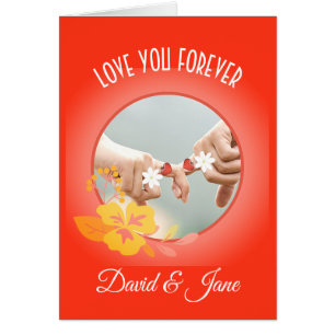 Photo Moderne Stylish Red Love Valentines Carte de