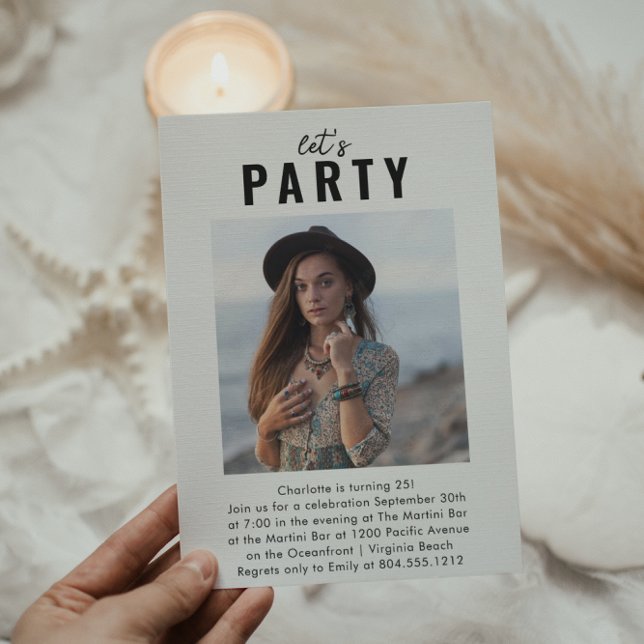Photo moderne tendance Invitation de fête d'annive (Créateur téléchargé)