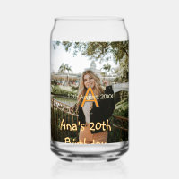 Photo monogram happy 20th birthday orange grey