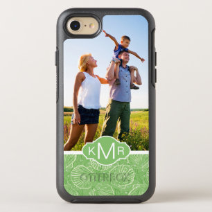 Photo & Monogram Outline seashells OtterBox Symmetry iPhone 8/7 Case