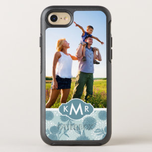 Photo & Monogram Retro Floral Pattern 2 2 OtterBox Symmetry iPhone 8/7 Case
