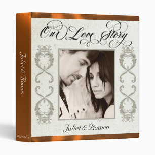 Photo, Monogram & Ribbon Wedding Album - Copper Binder