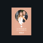 Photo Monogram Romantic Heart Coodinates Modern Canvas Print<br><div class="desc">Photo Monogram Romantic Heart Coodinates Modern Faux Canvas Print Wall Art features your favourite photo with your monogram and custom coordinates of longitude and latitude that are special to you in modern script typography. Perfect gift for weddings, birthday, Christmas, Valentine's Day, anniversary and so much more. Designed by ©Evco Studio...</div>