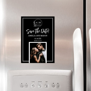 Photo Monogram Save the Date Magnet
