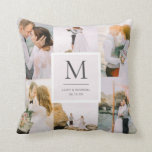 Photo Monogrammed Wedding Throw Pillow<br><div class="desc">Photo Monogrammed Wedding Throw Pillow. This stylish and modern wedding throw pillow features a collage of 6 wedding photos. Easily personalize this chic pillow with your names,  monogram,  and wedding date.</div>