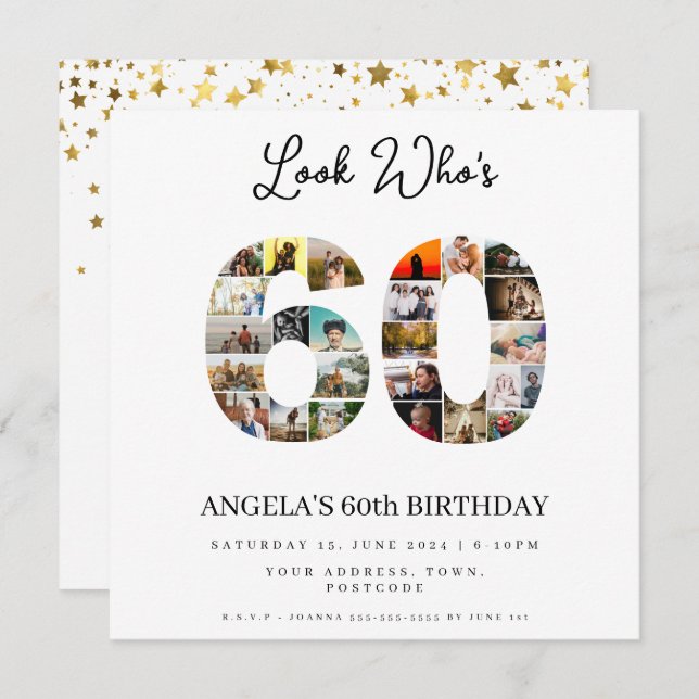 photo Montag Birthday party 60 years old Invitation (Front/Back)