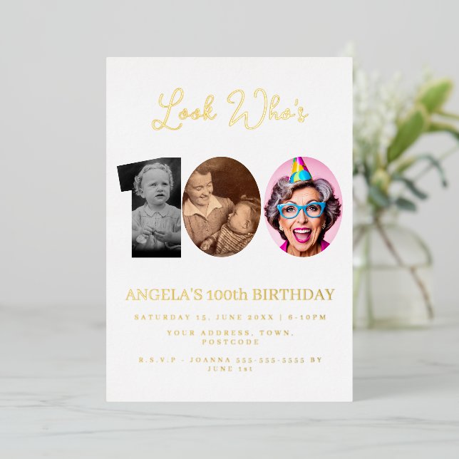 photo Montage Birthday party 100 years old (Standing Front)