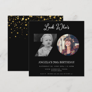 photo Montage Birthday party 70 years old Invitation