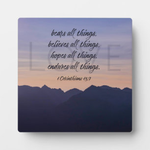 Photo Montagnes violettes Christian Home Décor Plaque