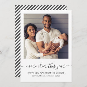 Photo More Cheer This Year Grey Script New Years Holiday Card