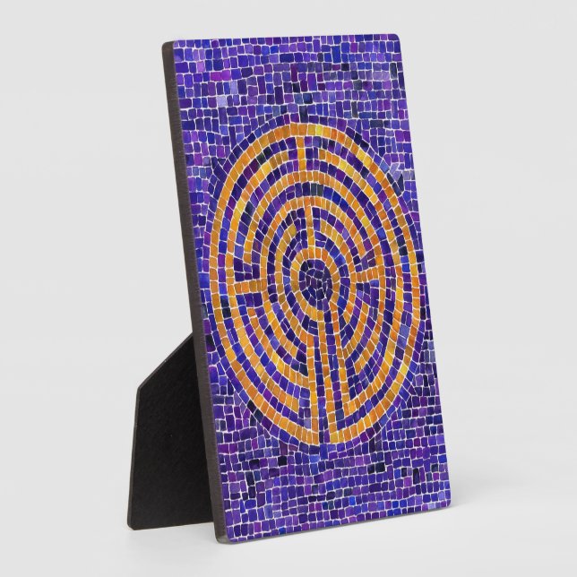 Photo MOSAÏQUE LABYRINTHE Plaque 5x7 avec chevalet (Côté)