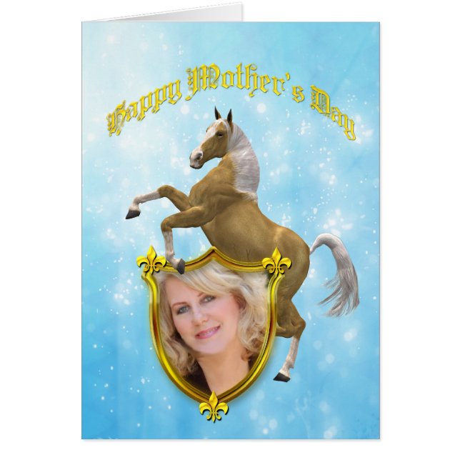 Photo Mother's day card with a rearing horse (Front)