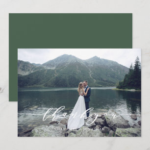 Photo Mountain Forest Wedding Thank You Card