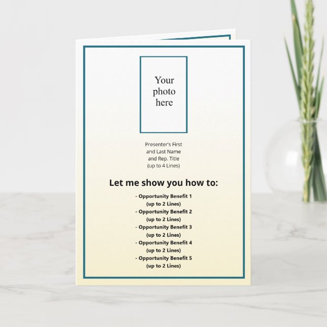 Photo MT Sapphire/Gold Tint Gradi. Hybrid BOM Invitation (Front)