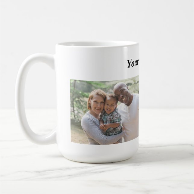 Photo Mug and Text w/2 Photos/1 Line (Left)