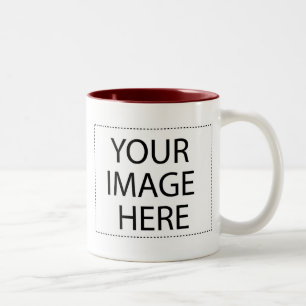 Photo mug - burgundy maroon template 15oz