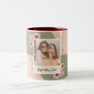 Photo Mug personnalisée "Best Mom Ever" - Floral