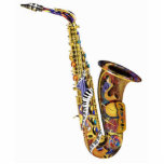 Photo Music Sculpture 3D Acrylic Saxophone Standing Photo Sculpture<br><div class="desc">Colourful acrylic printed sculptures on base from Juleez, designed by artist Julie Borden. Stunning, full colour artwork is printed on acrylic, creating these dynamic looking collectibles. Available in a variety of sizes with bases for display. These unique sculptures turn any space into a gorgeous gallery or makes a great gift...</div>