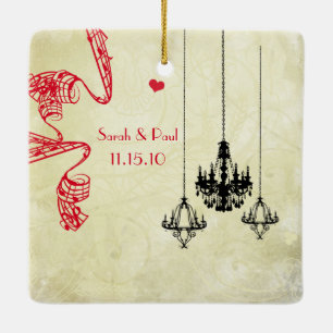 Photo Musical Black Strawberry Chandelier Ceramic Ornament