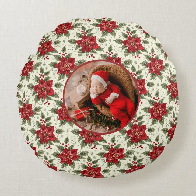 Photo My First Christmas Throw Pillow (Front)