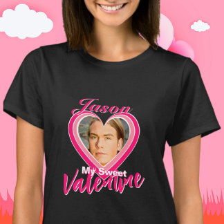 Photo My Sweet Valentine Hearts Name Boyfriend T-Shirt