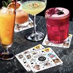 Photo Name 30th Birthday  Square Paper Coaster<br><div class="desc">A fun photo collage of confetti for a 30th birthday paper coasters with a customized name to serve with all you birthday drinks. Bold graphics of confetti in triangles,  ovals,  rectangles,  circles and squares in Black and White. Add the birthday person's personality to the celebration.</div>