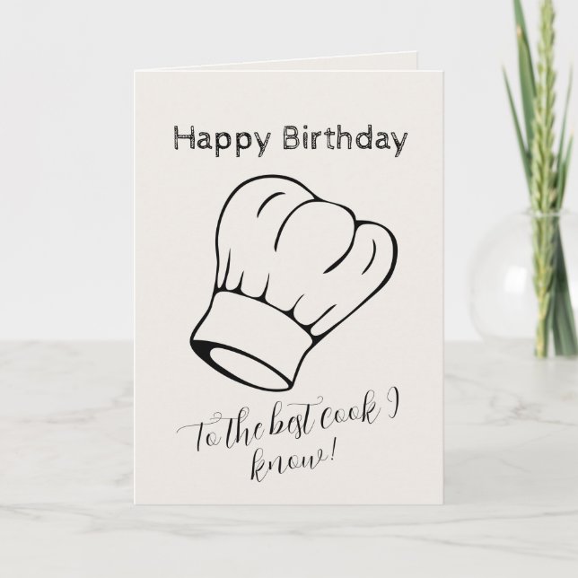 Photo Name Age Text Cooking Lover Chef Birthday Card (Front)