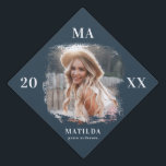 Photo name and year of graduation cap topper<br><div class="desc">Photo name and year of graduation cap board. Congrats to the grad,  class of 20xx also available. Change the colour to suit your style.</div>