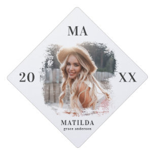 Photo name and year of graduation cap topper