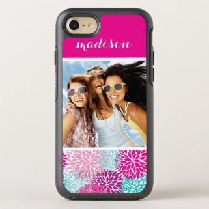 Photo & Name Bright Floral pattern 2 OtterBox Symmetry iPhone 8/7 Case