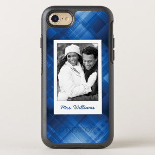 Photo & Name Dark blue hi-tech background OtterBox Symmetry iPhone 8/7 Case