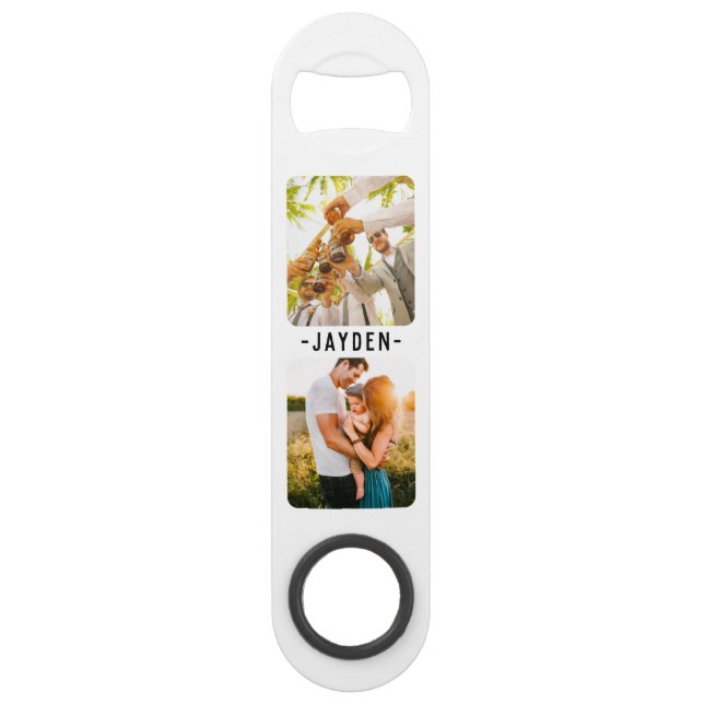 Photo & Name Double Sided Bottle Opener Bar Key (Back)