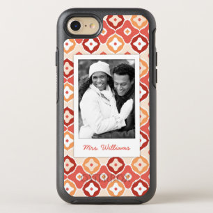 Photo & Name Golden ikat geometric pattern OtterBox Symmetry iPhone 8/7 Case