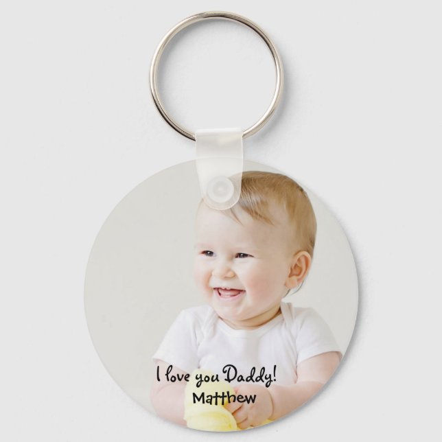 Photo Name I love you daddy Father's day Keychain (Front)