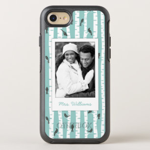 Photo & Name Pattern with birds and trees OtterBox Symmetry iPhone 8/7 Case