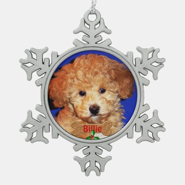PHOTO & NAME Personalized Dog Ornaments Christmas (Front)