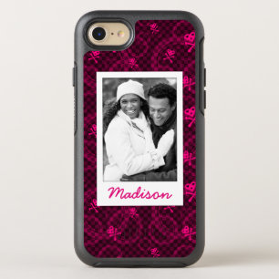 Photo & Name Pink Emo Pattern With Circles OtterBox Symmetry iPhone 8/7 Case