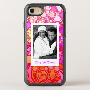Photo & Name Retro Circles OtterBox Symmetry iPhone 8/7 Case