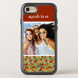 Photo & Name Retro geometric pattern 4 2 OtterBox Symmetry iPhone 8/7 Case