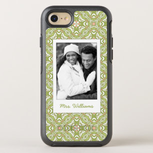 Photo & Name retro pattern background 2 OtterBox Symmetry iPhone 8/7 Case